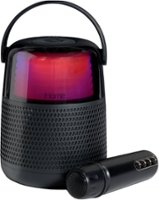 iHome - Bluetooth Color Changing Party Speaker with Wireless Microphone - Black - Front_Zoom