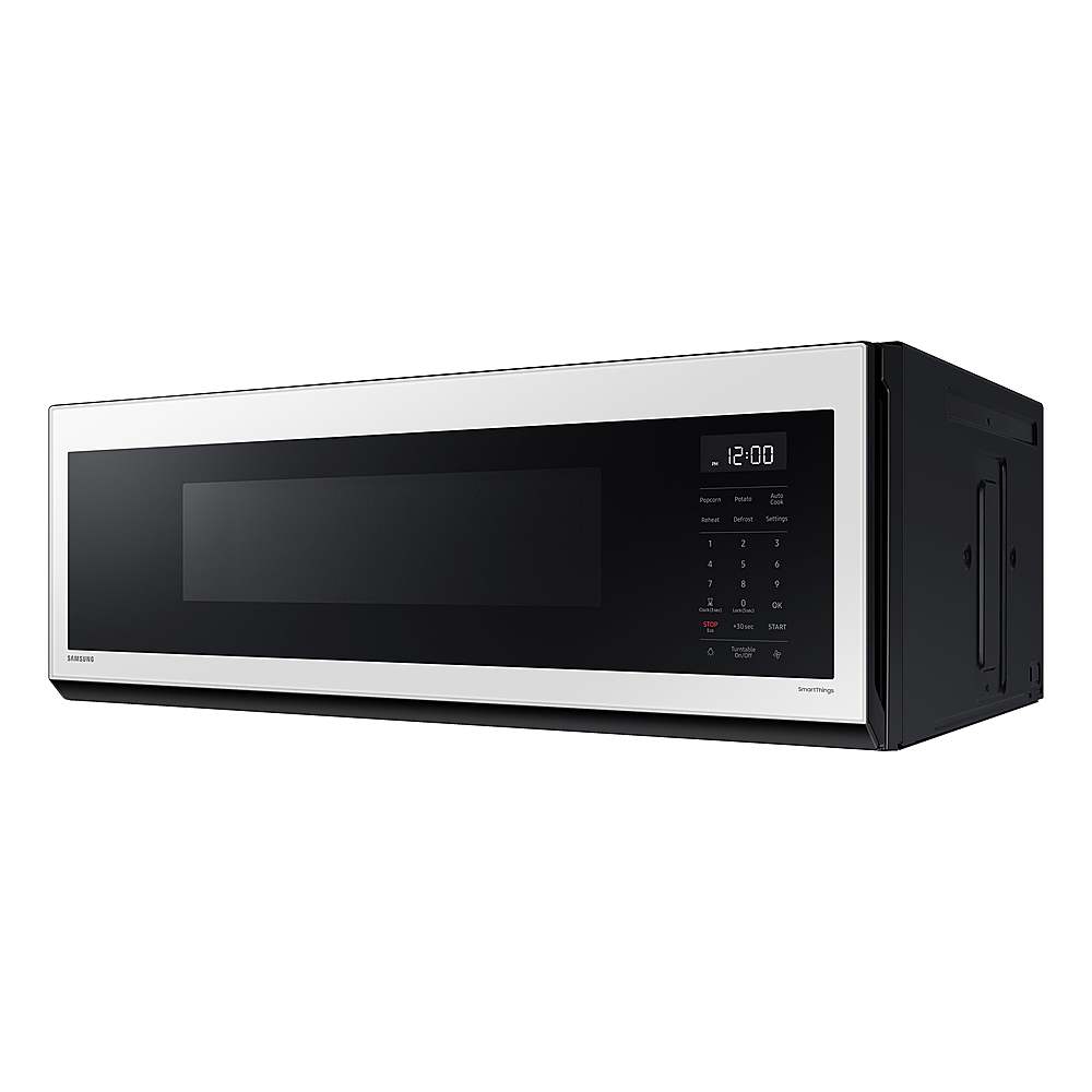 Samsung - 1.1 Cu. ft. Smart Slim Over-the-range Microwave with 550 CFM Hood Ventilation, Wi-Fi & Voice Control - Stainless Steel