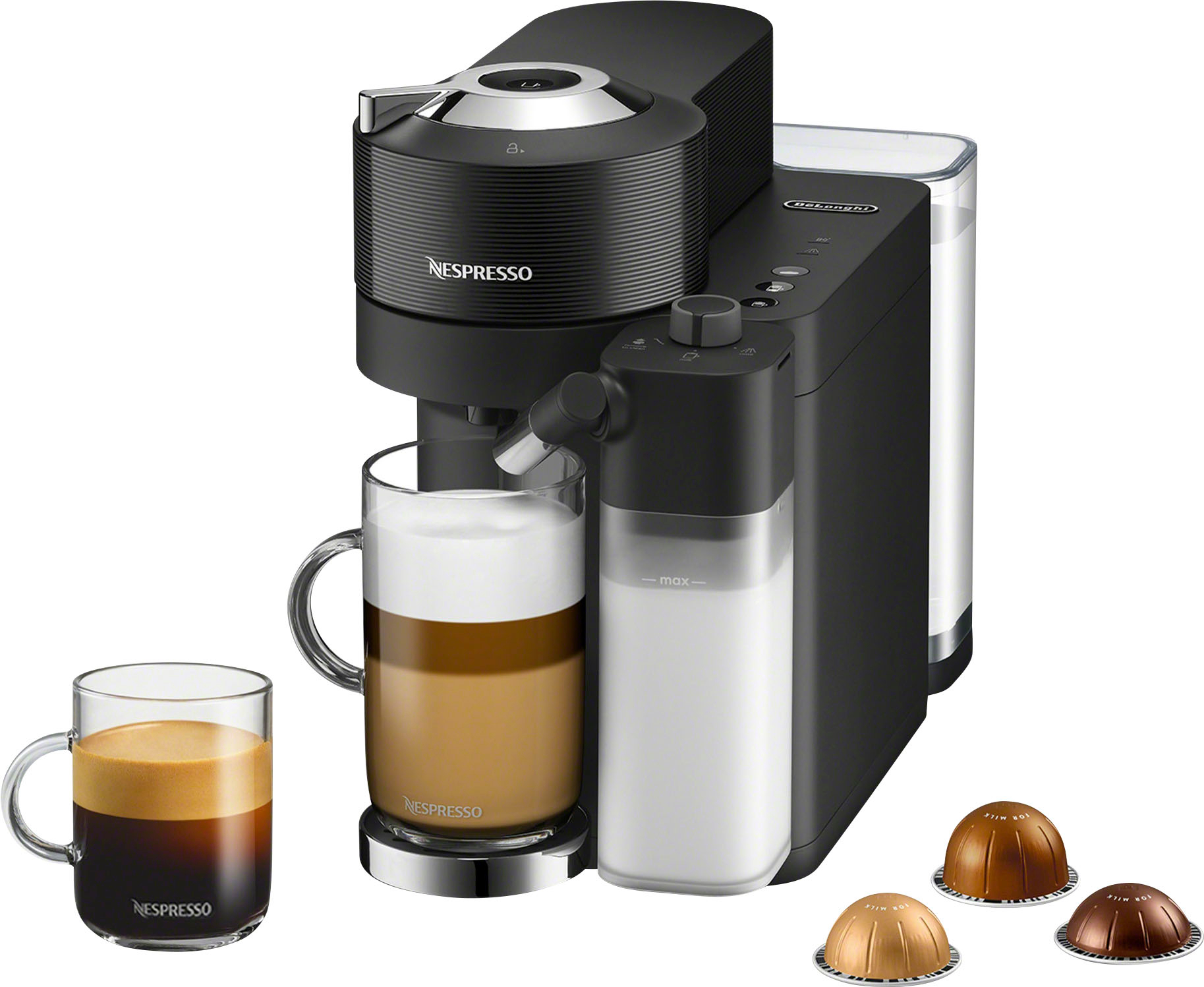 Nespresso Vertuo Next Premium Coffee and Espresso Machine by Breville with  Milk Frother, Black, Small