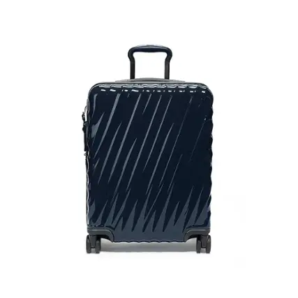 Front. TUMI - 19 Degree Continental 24" Expandable 4 Wheeled Spinner Suitcase - Navy.