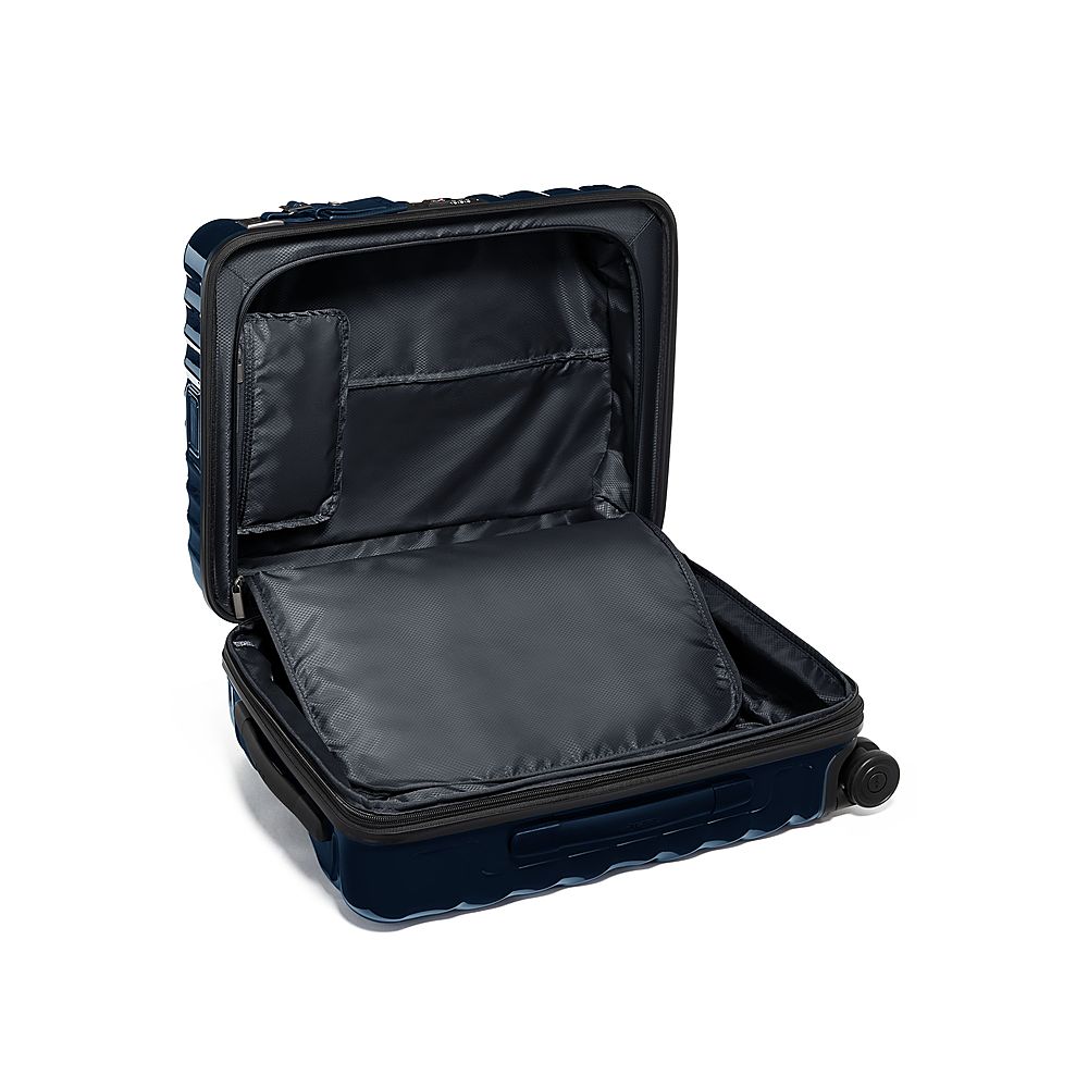Left View: TUMI - 19 Degree Continental 24" Expandable 4 Wheeled Spinner Suitcase - Navy