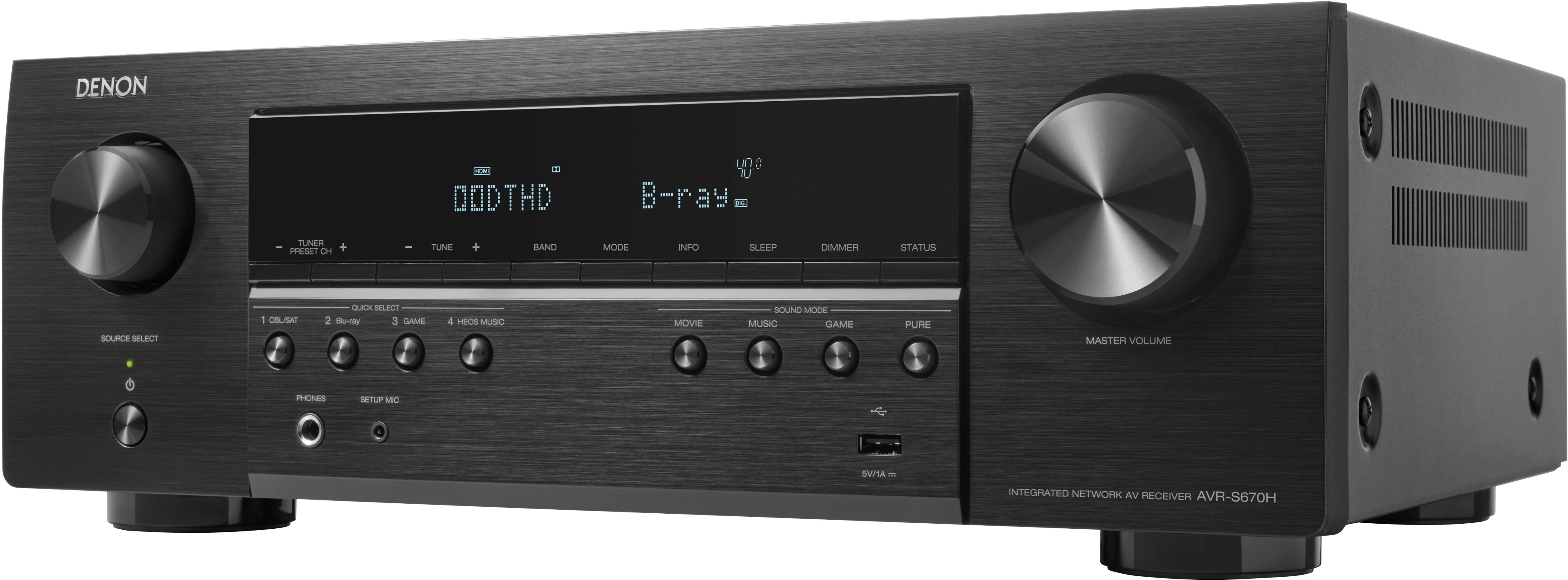 Photo 1 of AVR-S670H (75W X 5) 5.2-Ch. with HEOS 8K Ultra HD and HDR Compatible AV Home Theater Receiver with Alexa
