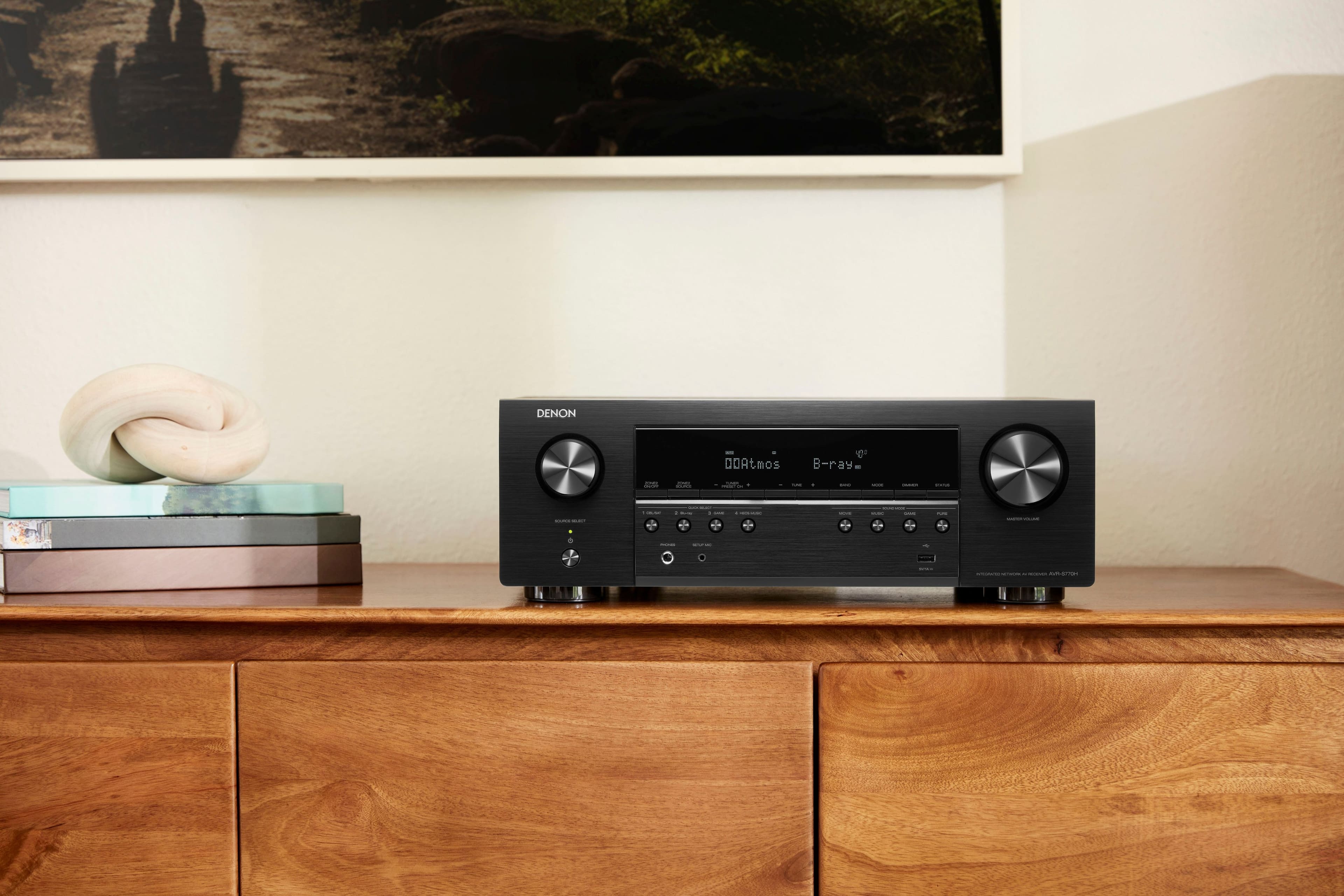 Alt View 14. Denon - AVR-S770H (75W X 7) 7.2-Ch. with HEOS and Dolby Atmos 8K Ultra HD HDR Compatible AV Home Theater Receiver with Alexa - Black.
