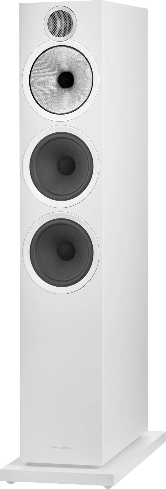 Front. Bowers & Wilkins - 600 S3 Series 3-Way Floorstanding Loudspeaker (Each) - White.