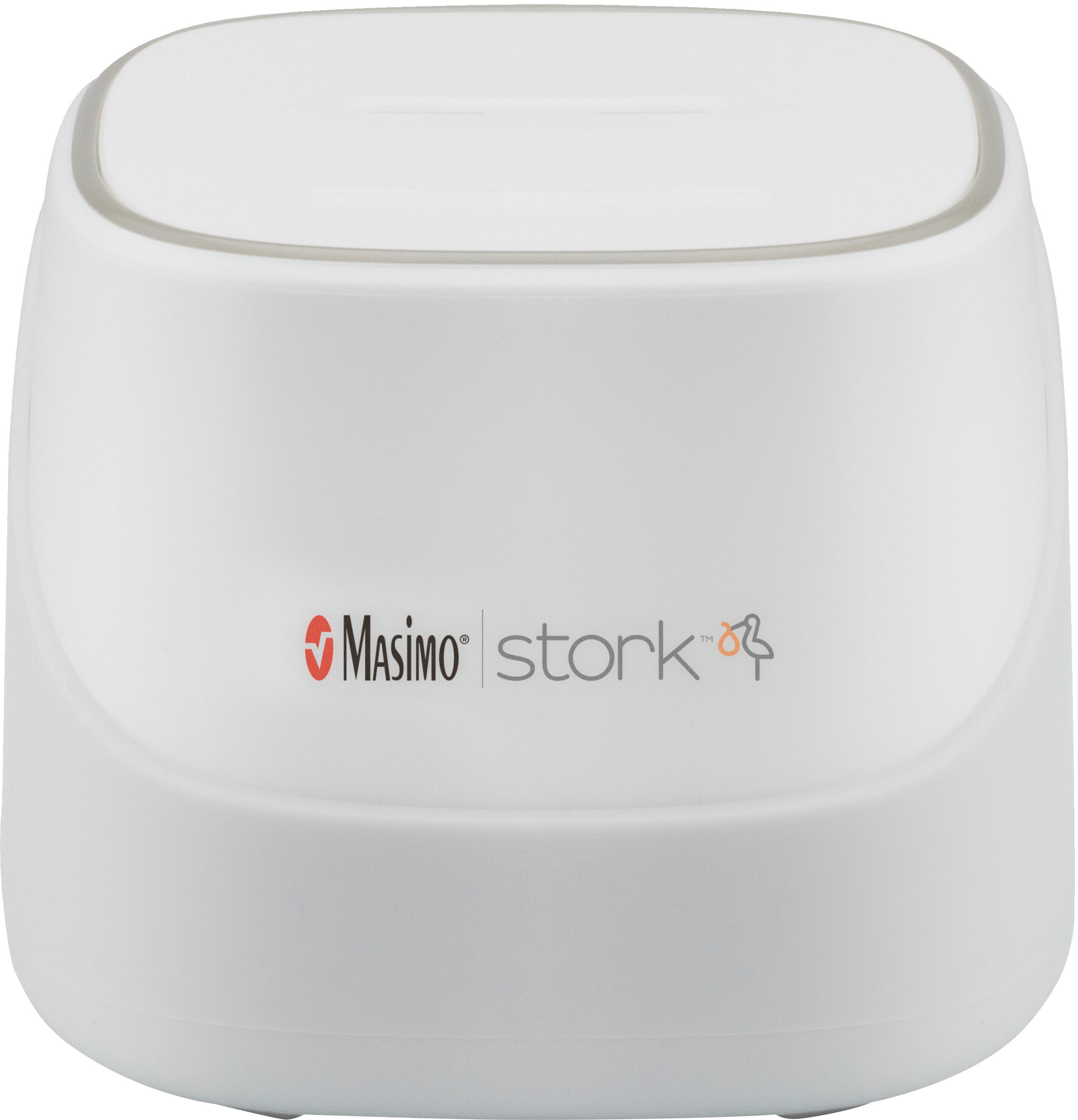 Angle View: Masimo - Stork Vitals Baby Monitoring System with Smart Hub and Boot with Built-in Blood Oxygen and Pulse Rate Sensor - White