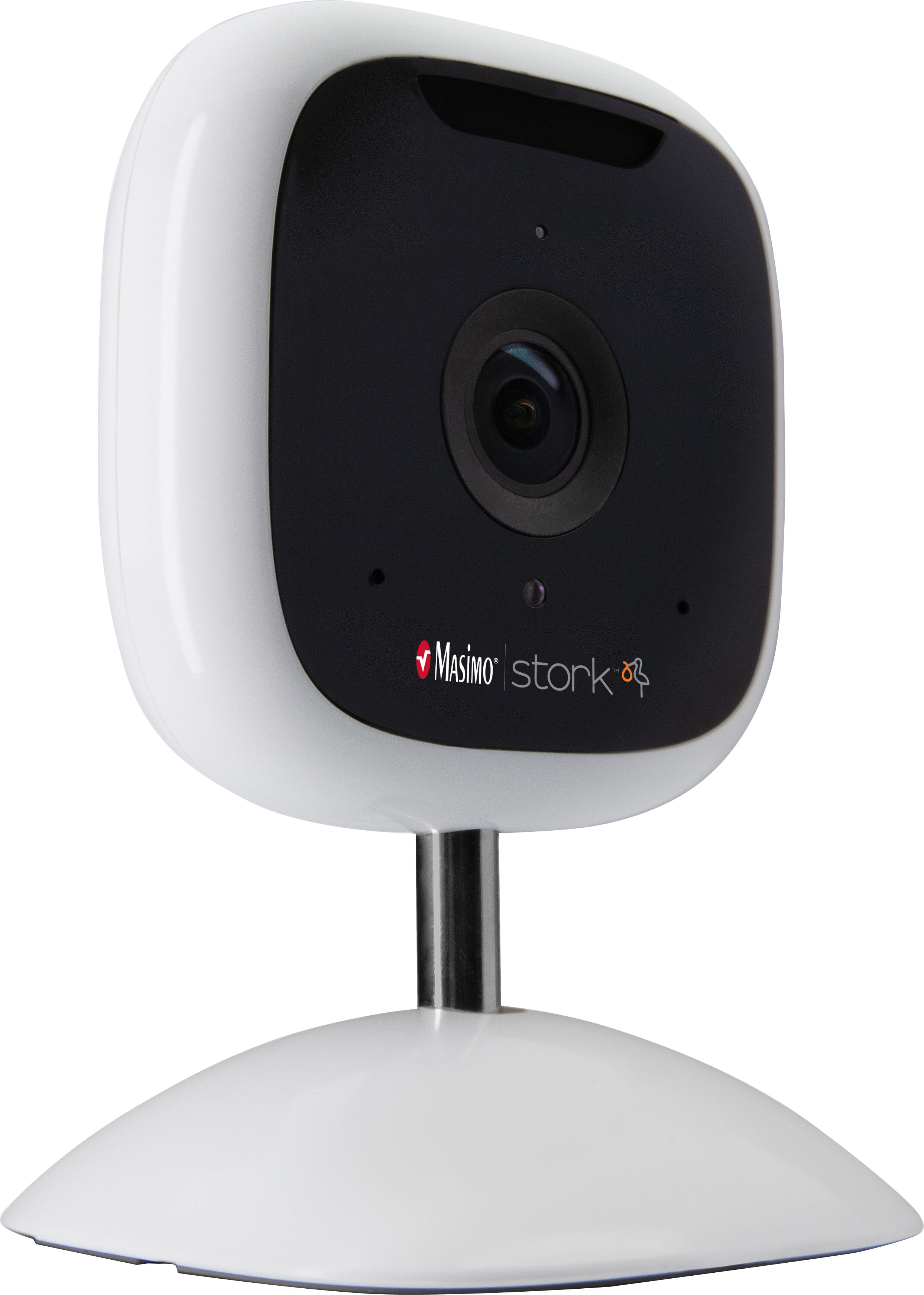Angle View: Masimo - Stork Camera Baby Monitor with QHD-Capable Video Streaming, Two-Way Audio, and Remote Tracking via Stork App - White