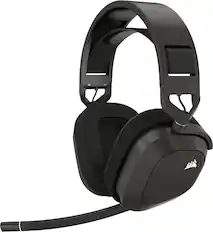 Front. CORSAIR - HS80 MAX Wireless Gaming Headset for PC, PS5, PS4 - Steel Gray.