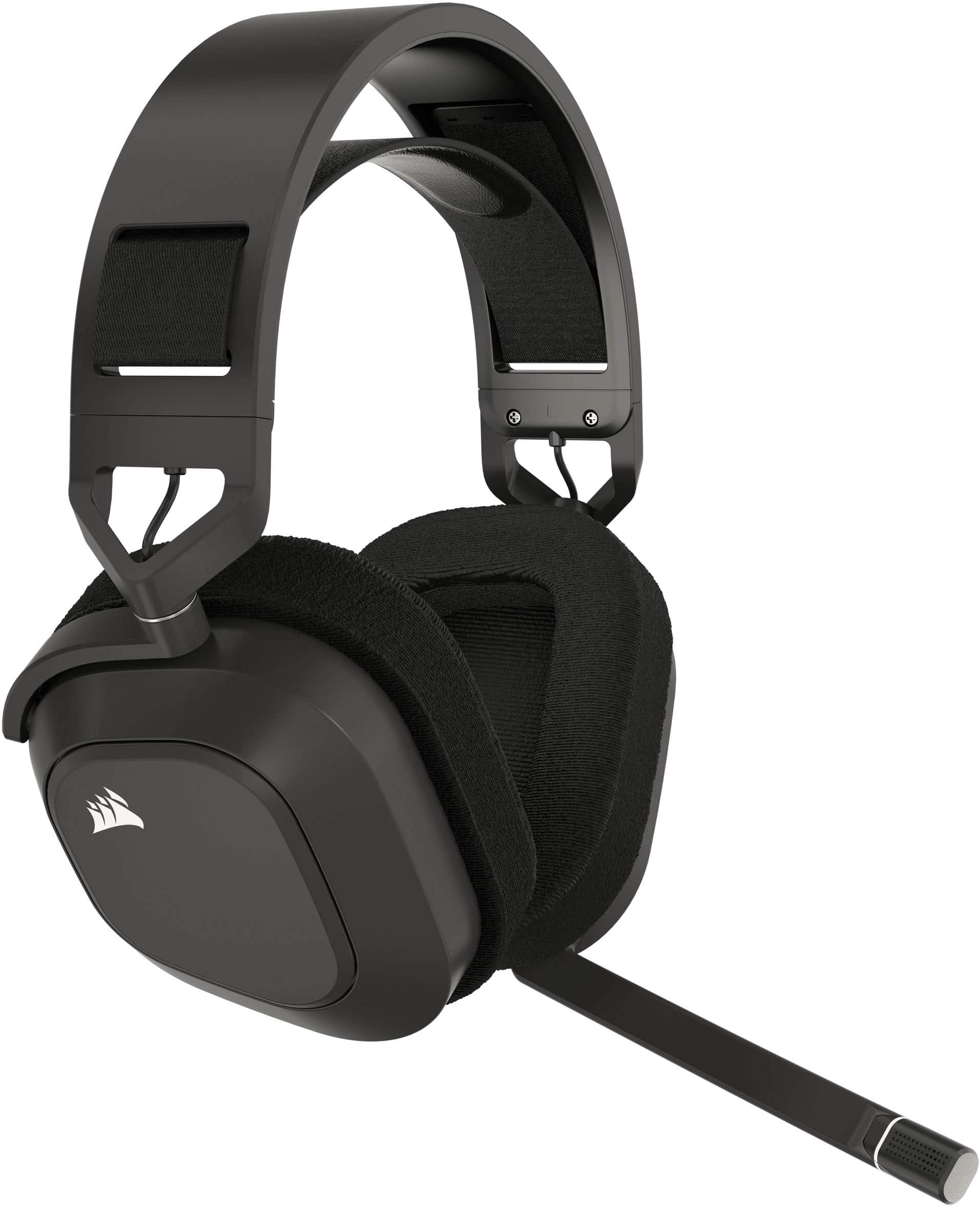 Angle. CORSAIR - HS80 MAX Wireless Gaming Headset for PC, PS5, PS4 - Steel Gray.