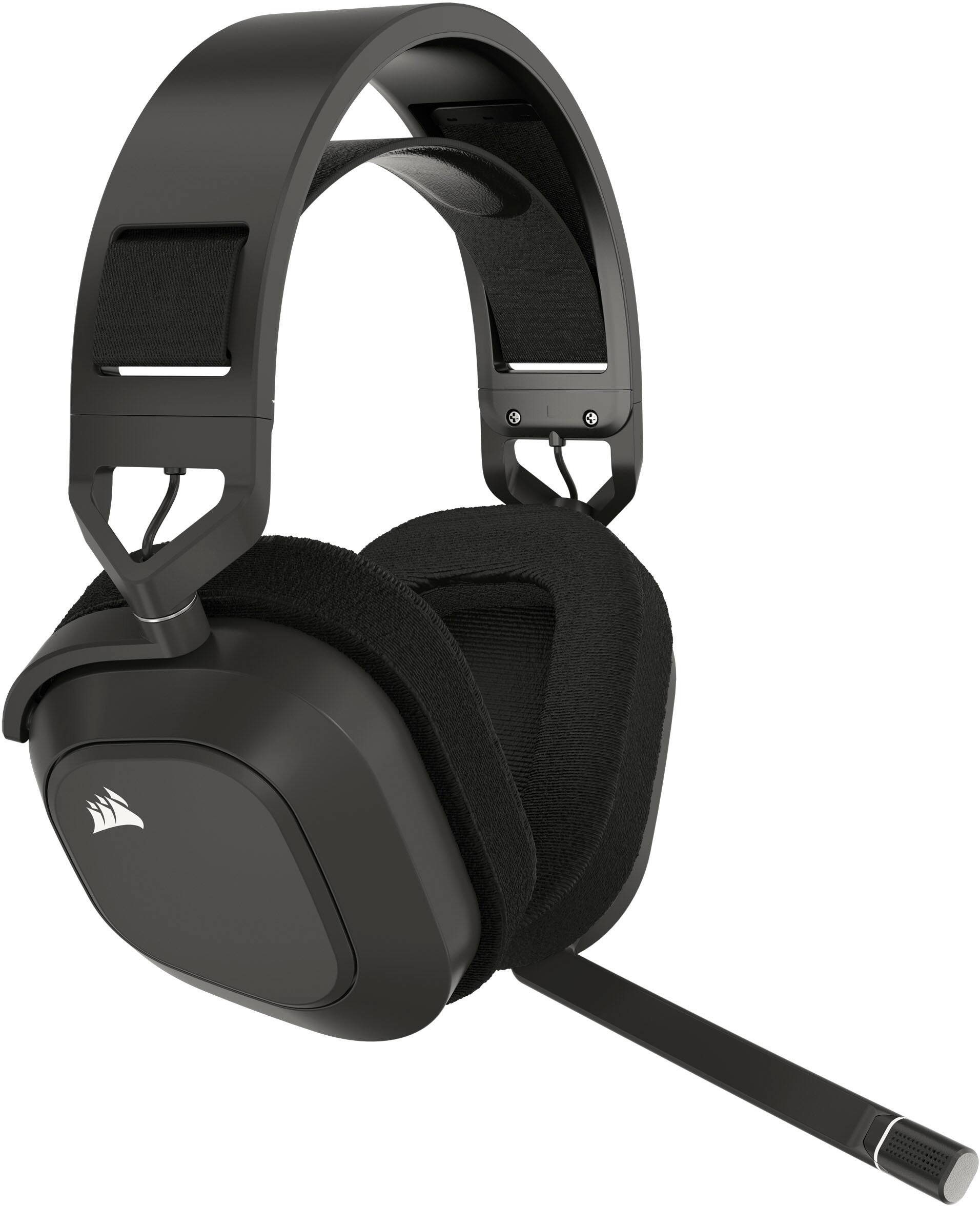 Angle. CORSAIR - HS80 MAX Wireless Gaming Headset for PC, PS5, PS4 - Steel Gray.
