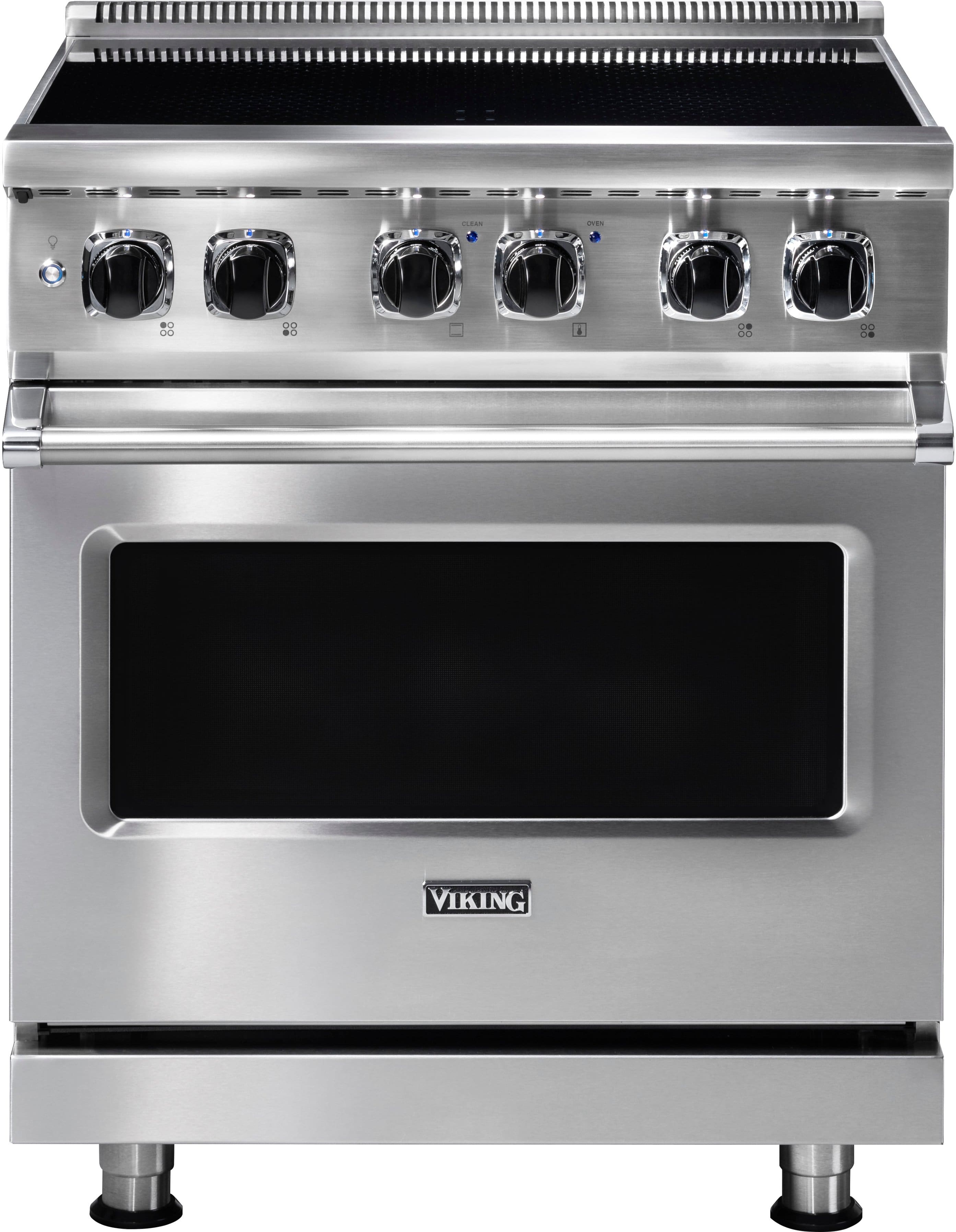 Front. Viking - 5 Series 4.7 Cu. Ft. Freestanding Electric Induction Range - Stainless Steel.