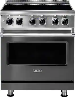 Viking - 5 Series 4.7 Cu. Ft. Freestanding Electric Induction Range - Damascus Gray