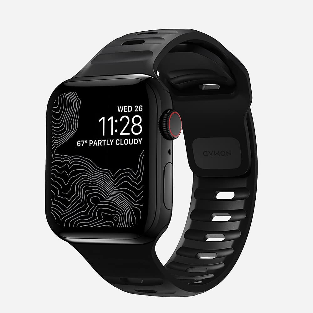 Nomad - Sport Band for Apple Watch® 42, 44, 45mm (Series 1-8) and Apple Watch Ultra - Black - Angle_Zoom