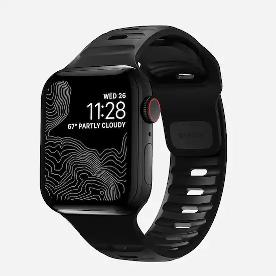 Nomad Sport Band for Apple Watch 174 42 44 45mm Series 1 8 and Apple Watch Ultra Black NM1Am10000 Best Buy