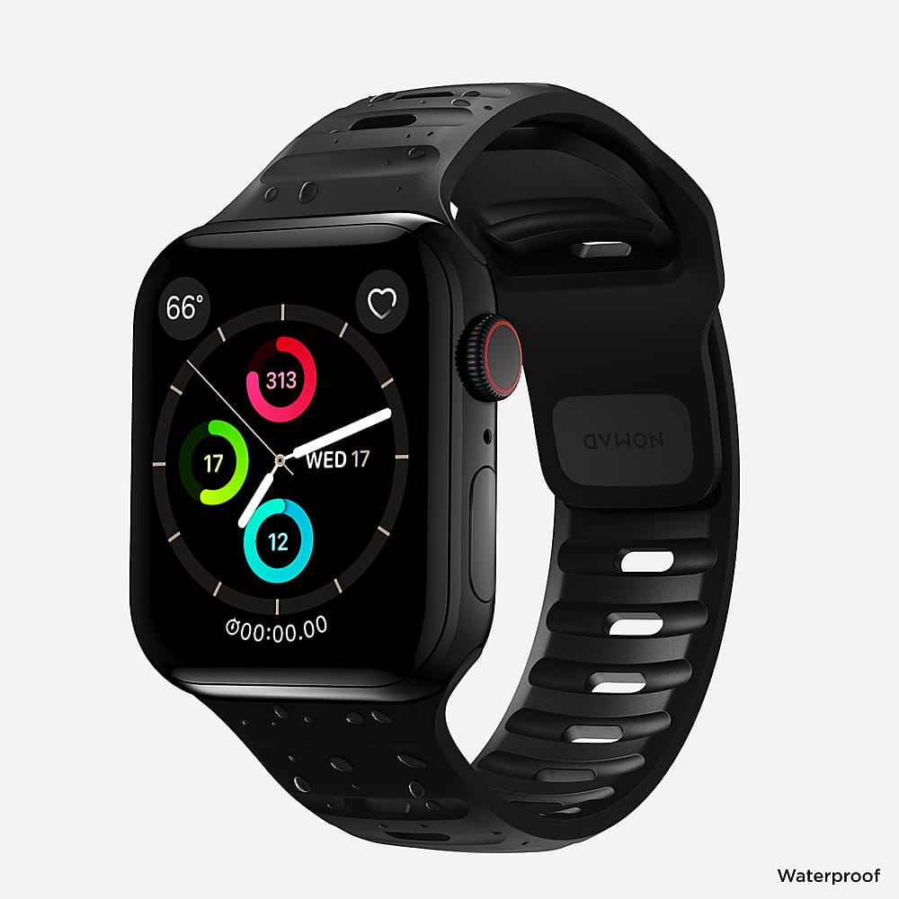 Alt View 11. Nomad - Sport Band for Apple Watch® 42, 44, 45mm (Series 1-8) and Apple Watch Ultra® - Black.
