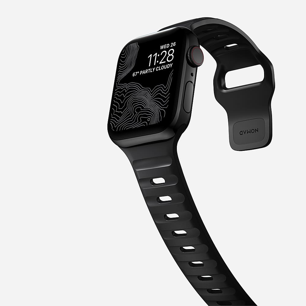 Alt View 16. Nomad - Sport Band for Apple Watch® 42, 44, 45mm (Series 1-8) and Apple Watch Ultra® - Black.