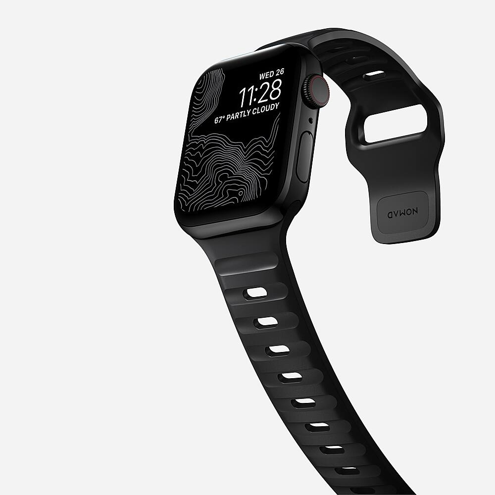 Alt View 16. Nomad - Sport Band for Apple Watch&#174 42, 44, 45mm (Series 1-8) and Apple Watch Ultra® - Black.