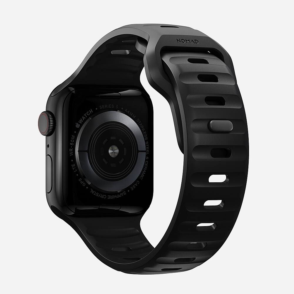 Left. Nomad - Sport Band for Apple Watch&#174 42, 44, 45mm (Series 1-8) and Apple Watch Ultra® - Black.