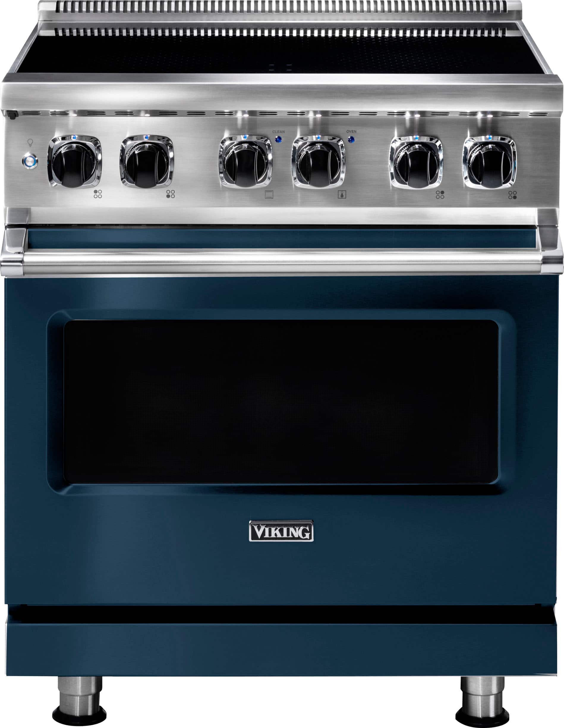Viking - 5 Series 4.7 Cu. Ft. Freestanding Electric Induction Range - Slate Blue - Front_Zoom