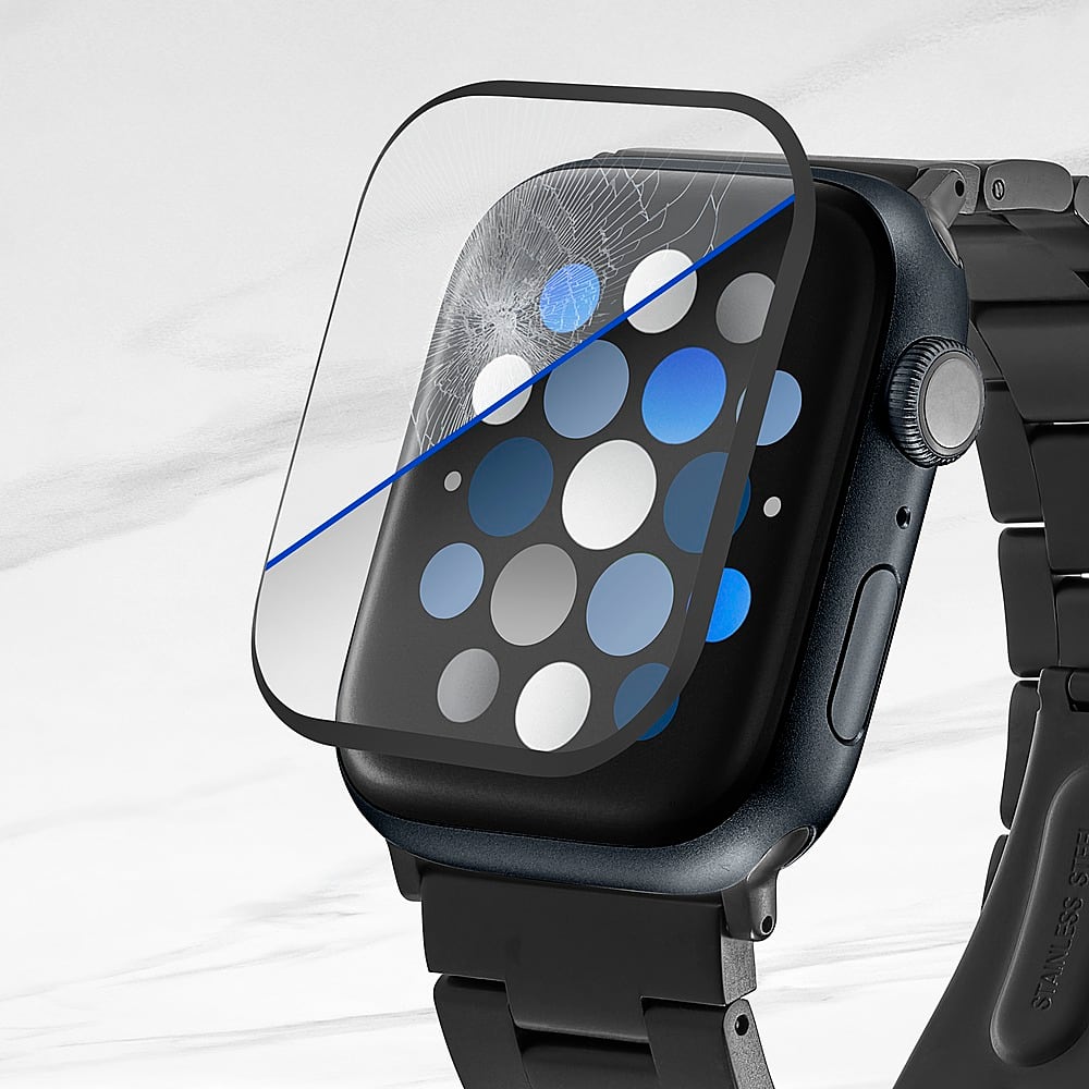 Alt View 14. Insignia™ - Hybrid Glass Screen Protectors for Apple Watch 45mm (2-Pack) - Clear.