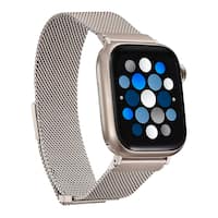 Insignia™ - Stainless Steel Mesh Band for Apple Watch 38mm, 40mm and 41mm (All Series) - Champagne - Angle_Zoom