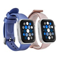 Insignia™ - Silicone and Nylon Bands for Apple Watch 38mm, 40mm and 41mm (2-Pack) - Indigo/Mauve - Angle_Zoom