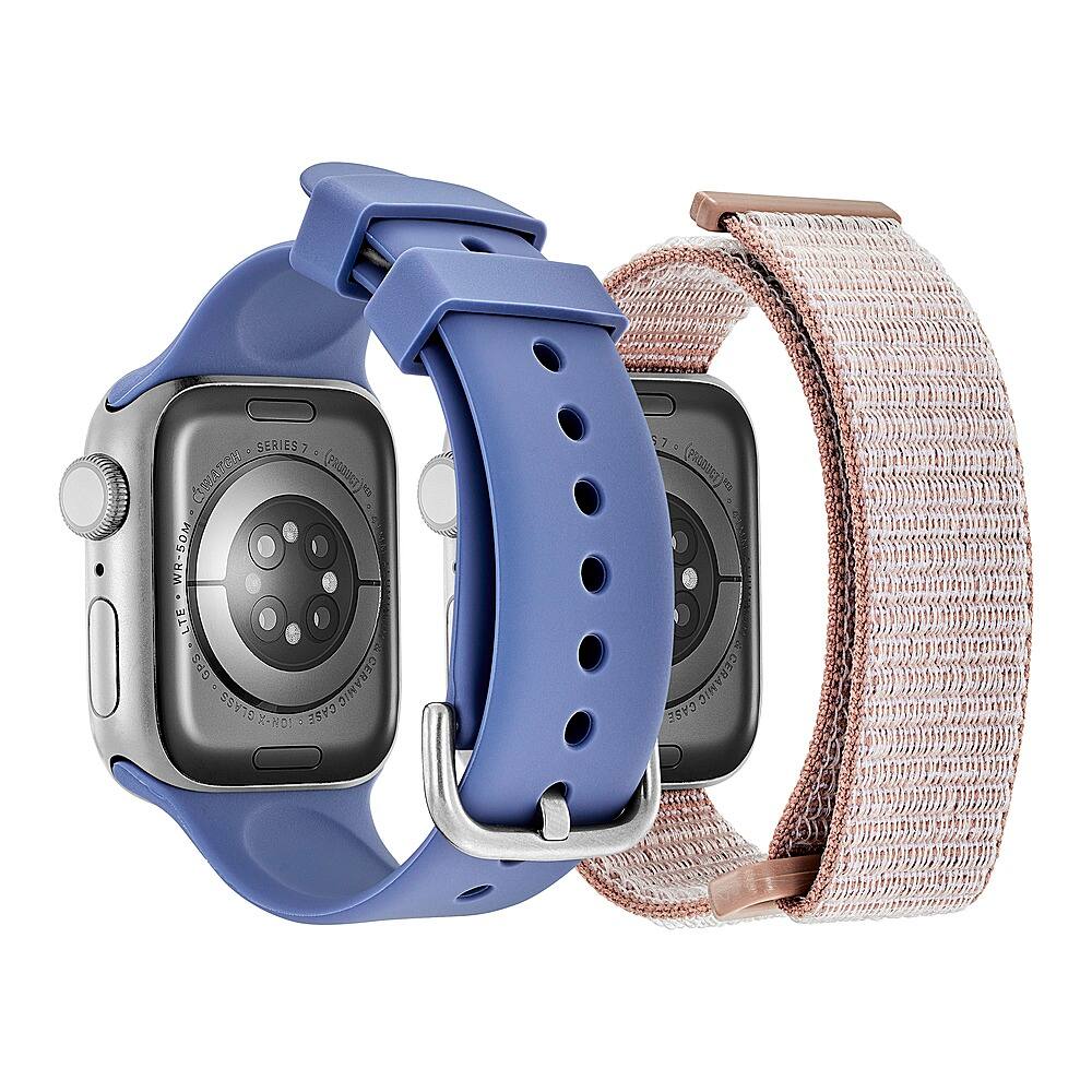 Alt View 12. Insignia™ - Silicone and Nylon Bands for Apple Watch 38mm, 40mm and 41mm (2-Pack) - Indigo/Mauve.