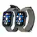 Left. Insignia™ - Silicone and Nylon Bands for Apple Watch 42mm, 44mm, 45mm and Apple Watch Ultra 49mm (2-Pack) - Gray/Olive Green.