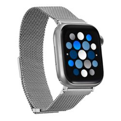 Insignia™ - Stainless Steel Mesh Band for Apple Watch 38mm, 40mm and 41mm (All Series) - Silver - Angle_Zoom
