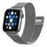 Left. Insignia™ - Stainless Steel Mesh Band for Apple Watch 38mm, 40mm and 41mm (All Series) - Silver.