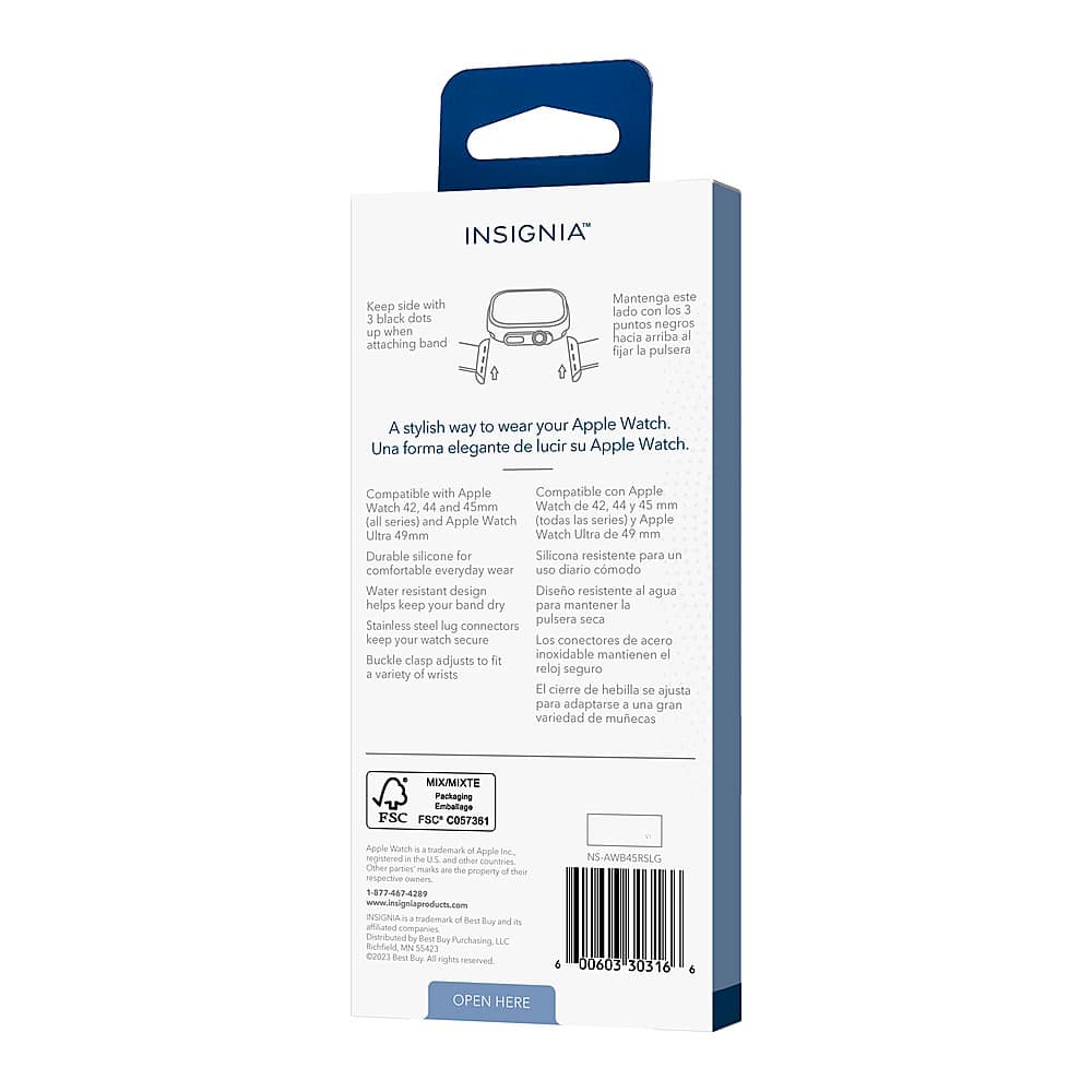 Alt View 19. Insignia™ - Rugged Silicone Band for Apple Watch 42mm, 44mm, 45mm and Apple Watch Ultra 49mm (All Series) - Green.