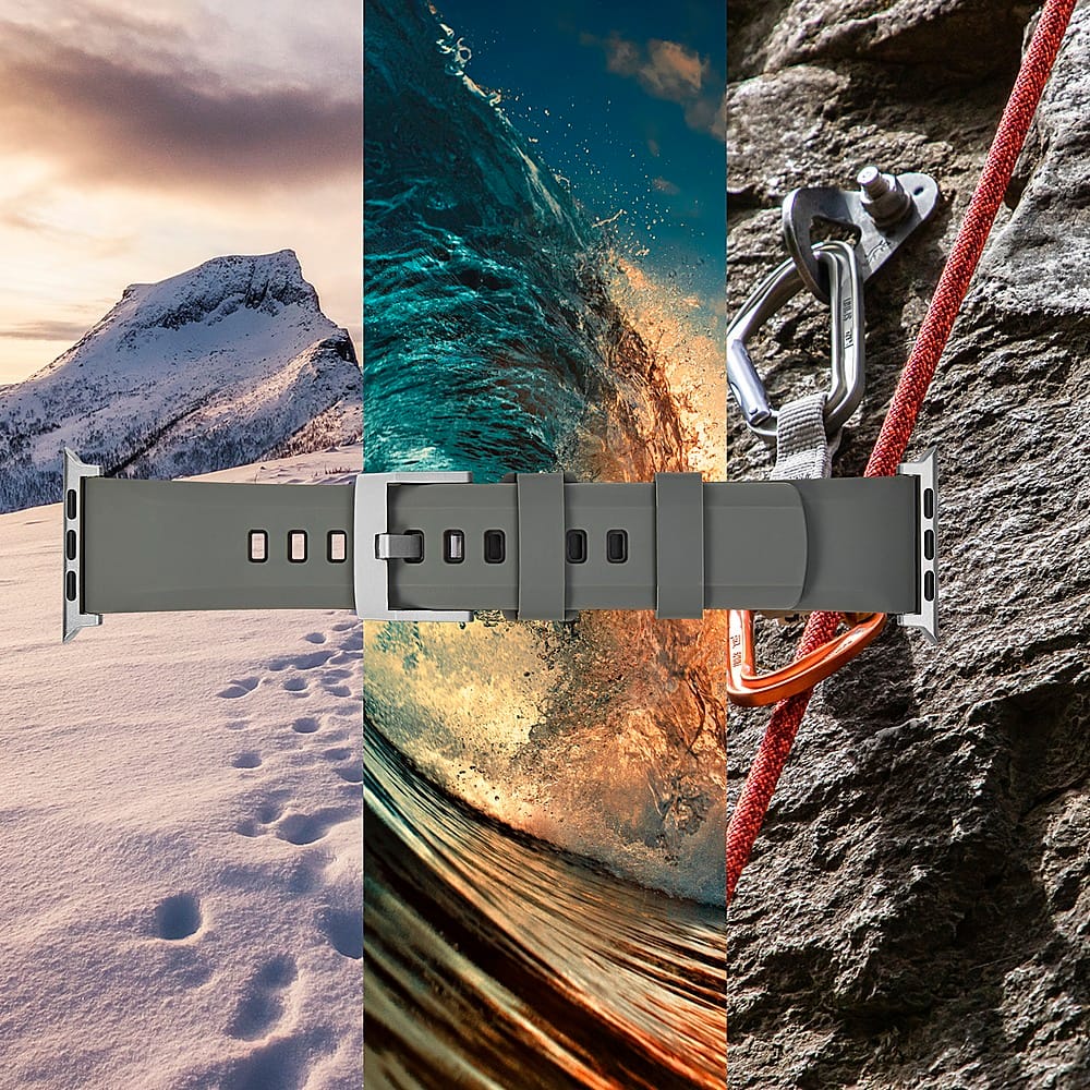 Alt View 16. Insignia™ - Rugged Silicone Band for Apple Watch 42mm, 44mm, 45mm and Apple Watch Ultra 49mm (All Series) - Green.