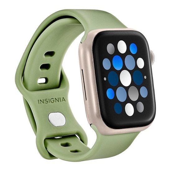 Angle Zoom. Insignia™ - Silicone Band for Apple Watch 38mm, 40mm and 41mm (All Series) - Cool Matcha.