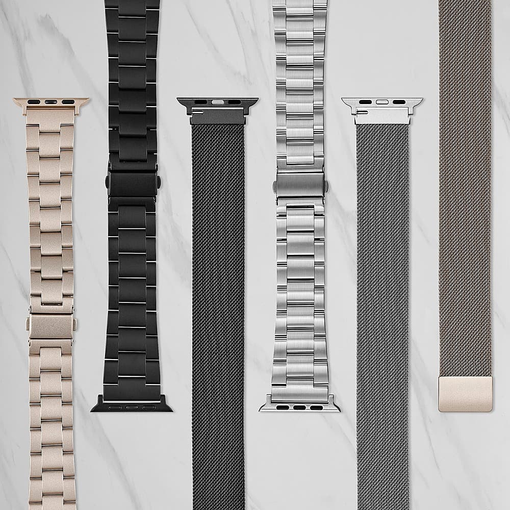 Alt View 16. Insignia™ - Stainless Steel Mesh Band for Apple Watch 42mm, 44mm, 45mm and Apple Watch Ultra 49mm (All Series) - Silver.