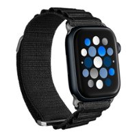 Insignia™ - Rugged Nylon Band for Apple Watch 42mm, 44mm, 45mm and Apple Watch Ultra 49mm (All Series) - Black - Angle_Zoom