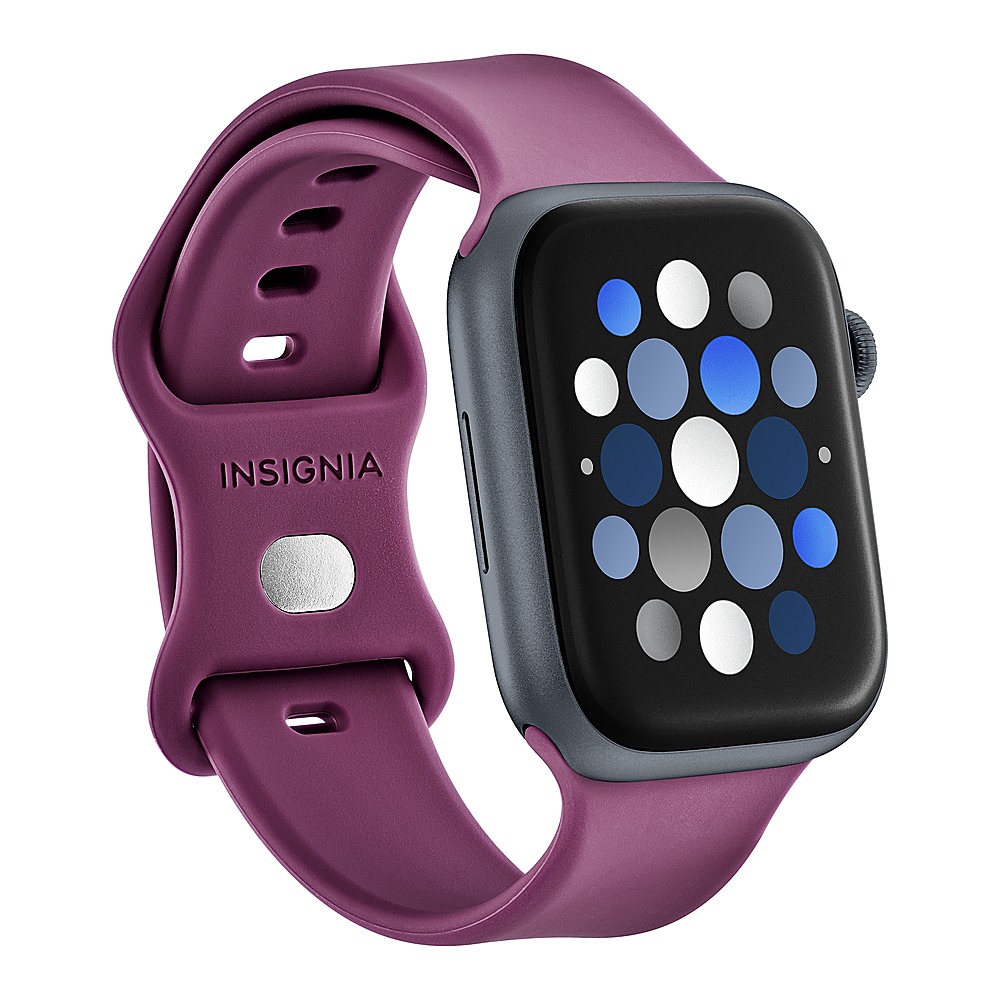 Angle View: Insignia™ - Silicone Band for Apple Watch 42mm, 44mm, 45mm and Apple Watch Ultra 49mm (All Series) - Astro Dust