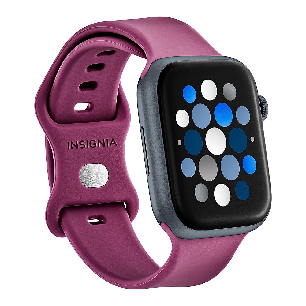 Angle. Insignia™ - Silicone Band for Apple Watch 42mm, 44mm, 45mm and Apple Watch Ultra 49mm (All Series) - Astro Dust.