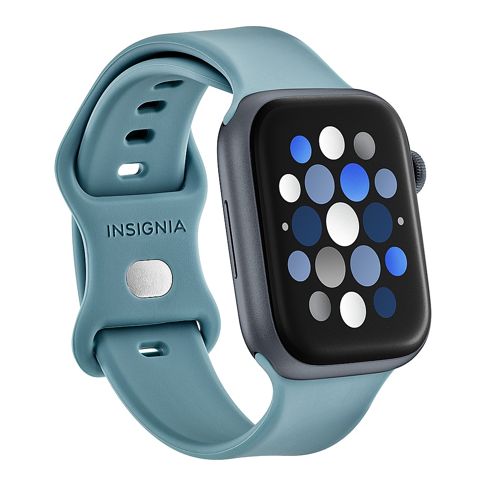 Angle View: Insignia™ - Silicone Band for Apple Watch 42mm, 44mm, 45mm and Apple Watch Ultra 49mm (All Series) - Teal