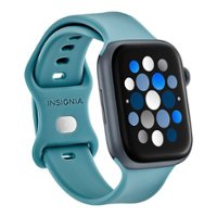 Insignia™ - Silicone Band for Apple Watch 42mm, 44mm, 45mm and Apple Watch Ultra 49mm (All Series) - Teal - Angle_Zoom