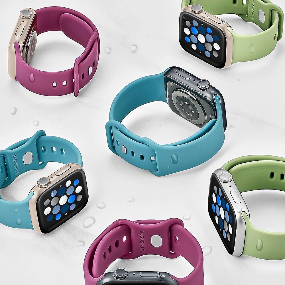 Alt View 19. Insignia™ - Silicone Band for Apple Watch 42mm, 44mm, 45mm and Apple Watch Ultra 49mm (All Series) - Teal.