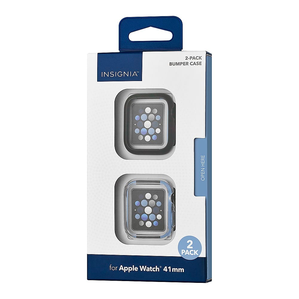 Alt View 17. Insignia™ - Bumper Cases for Apple Watch 41mm (2-Pack) - Black/Clear.