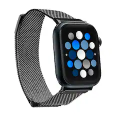 Angle. Insignia™ - Stainless Steel Mesh Band for Apple Watch 42mm, 44mm, 45mm and Apple Watch Ultra 49mm (All Series) - Black.