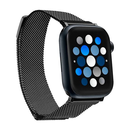 Insignia Stainless Steel Mesh Band for Apple Watch 44mm 45mm 46mm Series 10 and Apple Watch Ultra 49mm All Series Black NS AWB45BMB Best Buy