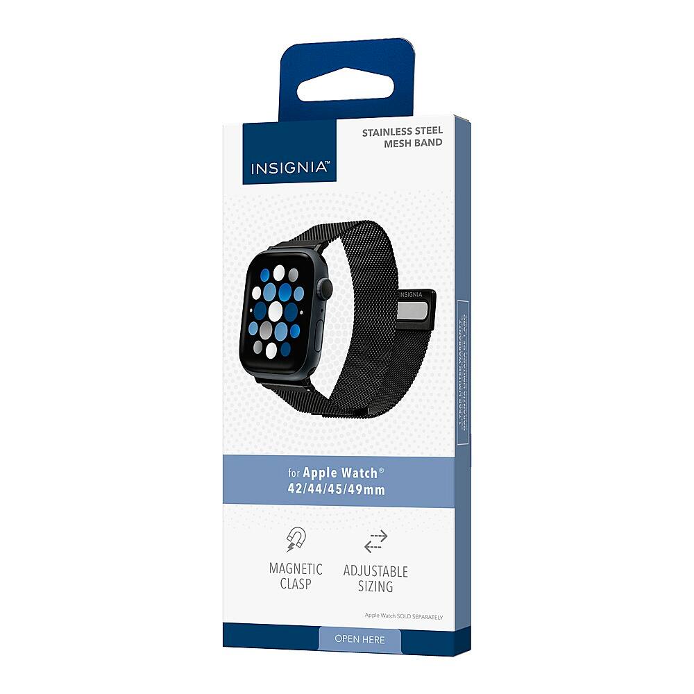 Alt View 17. Insignia™ - Stainless Steel Mesh Band for Apple Watch 42mm, 44mm, 45mm and Apple Watch Ultra 49mm (All Series) - Black.