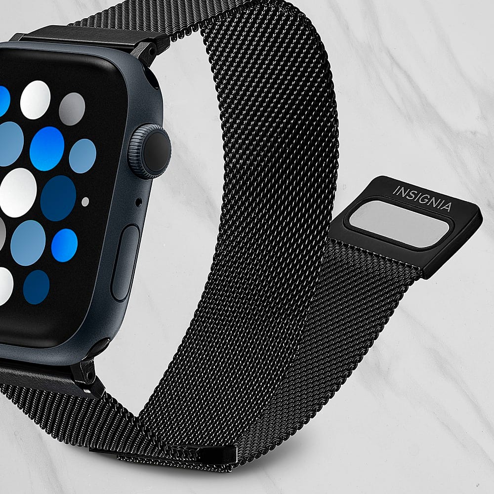 Alt View 14. Insignia™ - Stainless Steel Mesh Band for Apple Watch 42mm, 44mm, 45mm and Apple Watch Ultra 49mm (All Series) - Black.