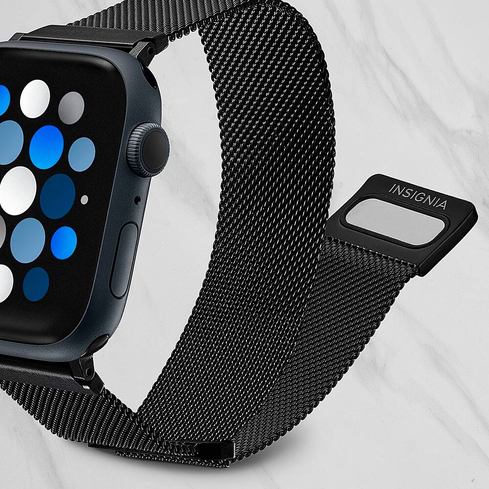 Alt View 14. Insignia™ - Stainless Steel Mesh Band for Apple Watch 42mm, 44mm, 45mm and Apple Watch Ultra 49mm (All Series) - Black.