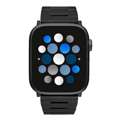 Insignia™ - Stainless Steel Link Band for Apple Watch 42mm, 44mm, 45mm and Apple Watch Ultra 49mm (All Series) - Black