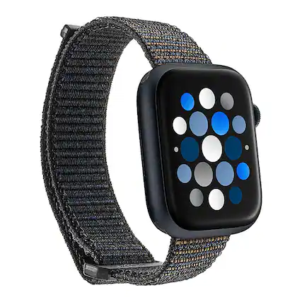 Angle. Insignia™ - Active Nylon Band for Apple Watch 42mm, 44mm, 45mm and Apple Watch Ultra 49mm (All Series) - Black.