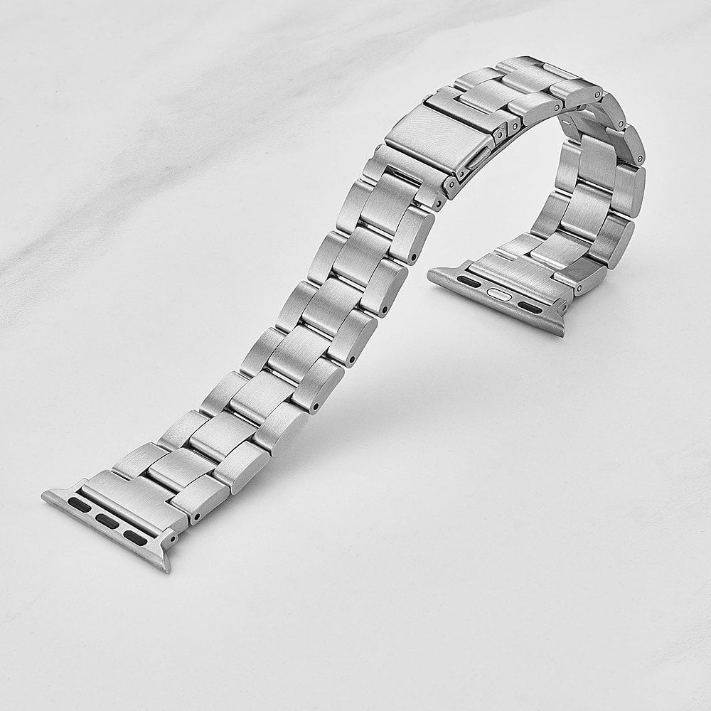 Alt View 15. Insignia™ - Stainless Steel Link Band for Apple Watch 38mm, 40mm and 41mm (All Series) - Silver.