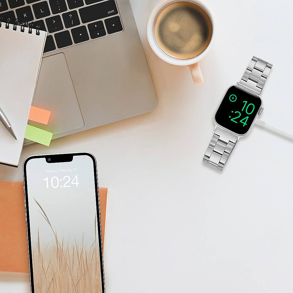 Alt View 16. Insignia™ - Stainless Steel Link Band for Apple Watch 38mm, 40mm and 41mm (All Series) - Silver.