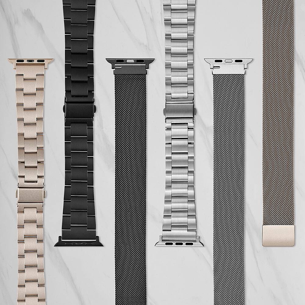 Alt View 17. Insignia™ - Stainless Steel Link Band for Apple Watch 38mm, 40mm and 41mm (All Series) - Silver.